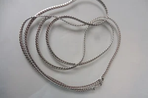 Collana D'Argento, Elegante, Lunga Collana, 835 ARGENTO, 80cm - Foto 1 di 4