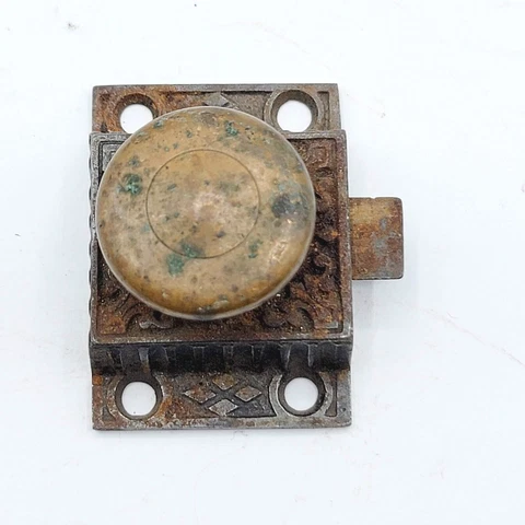 Vintage Cabinet Catch Cupboard Latch Ornate No Keeper Cover