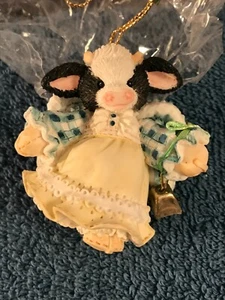 Christmas ornament Mary Moo Moos Enesco cow angel metal bell MAX4415 - Picture 1 of 7