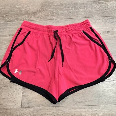 Under Armour 2X Rally Running Shorts Size Medium M Hot Pink Black Compression - Image 1 of 4