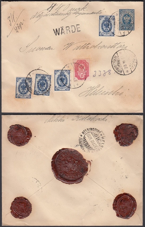 Finland 1906 - Postal stationary on cover to Helsinki.......(4G-34912) MV-2302 - Image 1 of 1