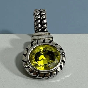 ZITRONENQUARZ 925 Sterling Silber facettierter Anhänger mit gedrehtem Seilrand - Bild 1 von 12