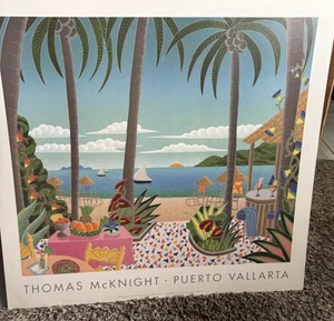 THOMAS MCKNIGHT "Puerto Vallarta"Lg Art Poster Mount Cardbd 27.1”X26.1” - Picture 1 of 7