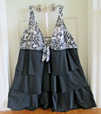 VESTIDO TRAJE DE BAÑO AVENUE TALLA GRANDE 32W CAPAS DELANTERAS Foto 1 de 4