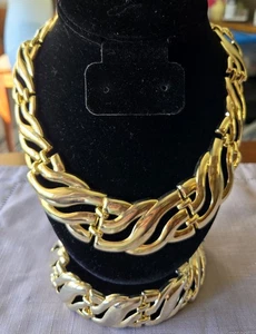 Vintage inspirierter goldfarbener Halsreif & Armband - Bild 1 von 7