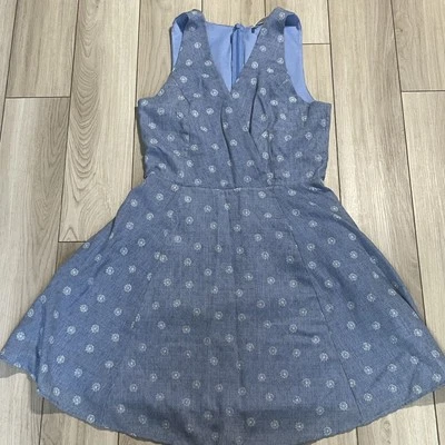 Everly Anthropologie Dress Womens S Blue Sleeveless Fit and Flare Made USA - Image 1 of 4