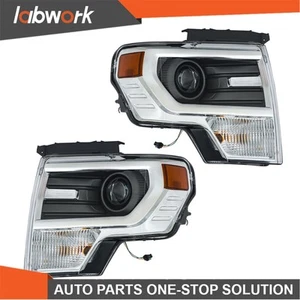 Labwork Headlights For Ford F150 2013-2014 HID Type Projector Pair Electroplated - Picture 1 of 20