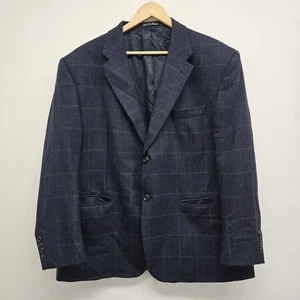 Ralph Lauren 100% Wool Blazer Suit Jacket Sport Coat Size 46S Blue Windowpane - Picture 1 of 9
