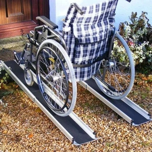 2x 6ft Bike Folding Steel Motorcycle Ramp Loading Motorbike Van/Truck Lawn Mower - Picture 1 of 10