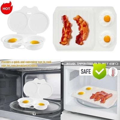 Cocina Microondas Huevo Tocino Cocina Perro Caliente Huevo Bandeja Utensilios de Cocina Hogar Desayuno Nuevo Foto 1 de 4