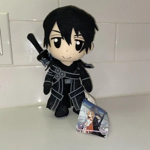 NWT Sword Art Online Anime 8'' Plush Toy Doll Black Swordsman Kirito - Picture 1 of 2