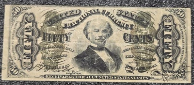 50 Cent 3rd Issue Fractional Currency Note, Colby-Spinner XF No Holes No Tears  - Image 1 of 4