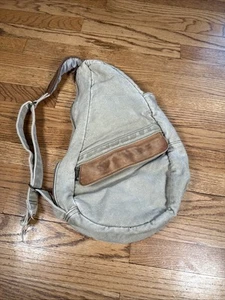 Vintage LL Bean Ameribag 90's Cross-body/Shoulder/Sling Bag w/ Canvas & Leather - Picture 1 of 8