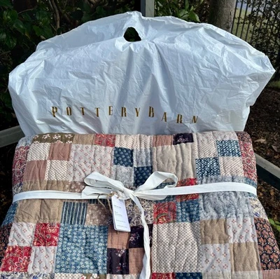 Edredón reversible POTTERY BARN Mila-King/CKing-azul multi-nuevo con etiquetas Foto 1 de 4