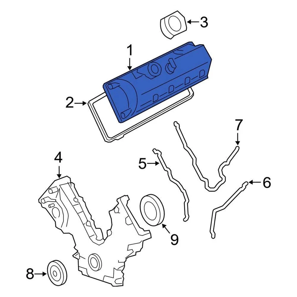 For Ford F-150 2002-2003 Ford 2C2Z6582EA Right Engine Valve Cover Foto 1 de 3
