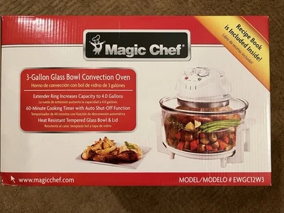 Magic Chef 3 Gallon Glass Bowl Convection Oven Model EWGC12W3 White NEW Sealed! - Image 1 of 4