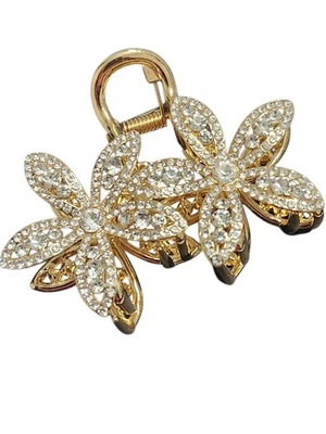 Golden Claw Clip Embellished Korean Clutcher Non-Slip Metal Claw Clip Hairbow - Image 1 of 4