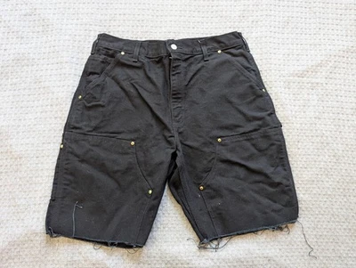 Pantalones Cortos Carhartt De Colección Para Hombres 34 Negro Pato Trabajo Carpintero Corte Hecho en EE. UU. B01 Foto 1 de 4