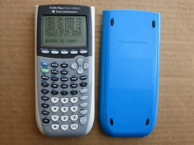 TI-84 Plus Silver Edition Graphing Calculator with Cover, Display Issue - Image 1 of 2