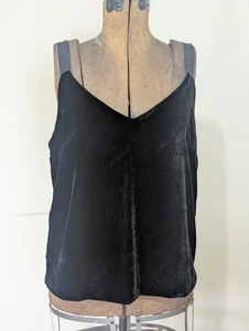J Crew klassisches schwarzes Samt-Tank für Damen Größe L zeitlos Urlaub Event minimal - Bild 1 von 11