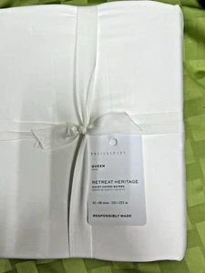 $199  NWT Pottery Barn Retreat Heritage Cotton Sateen Duvet Cover QUEEN 92"x 88" - Picture 1 of 14