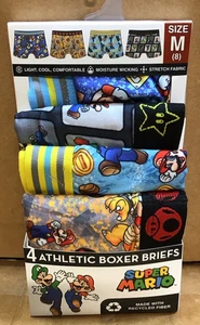 Super Mario Athletic Boxer Briefs 4 Pack Boys Underwear G23 - Picture 1 of 5