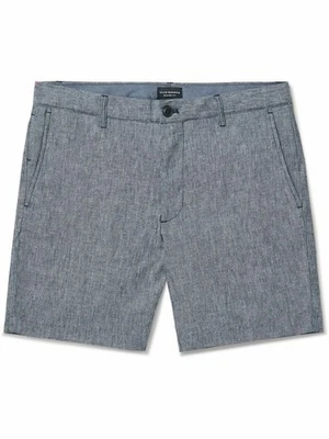 Club Monaco - Baxter Slim-Fit Chambray Shorts - Blue Size 32 - Image 1 of 4