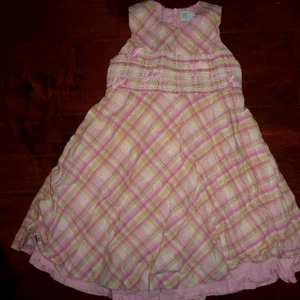 Vintage Girls size 4t The Children's Place pink plaid fully lined smocked dress - Picture 1 of 4