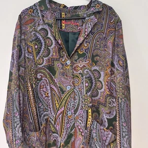 605 $ Robert Graham Jacke Größe L Large Ophelia Paisley Staubmantel SEIDENMISCHUNG - Bild 1 von 12