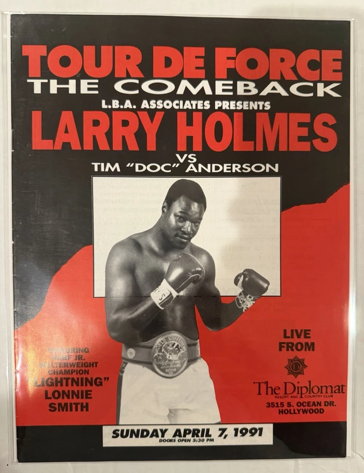 Programa de Boxeo Larry Holmes vs Tim “Doc” Anderson (1991) Hollywood, Florida Foto 1 de 1