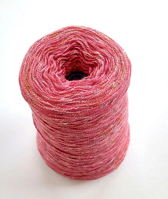 8 oz. cone Custom Milled Cotton Blend Rose Blush Combo Knitting Crochet Yarn - Image 1 of 4