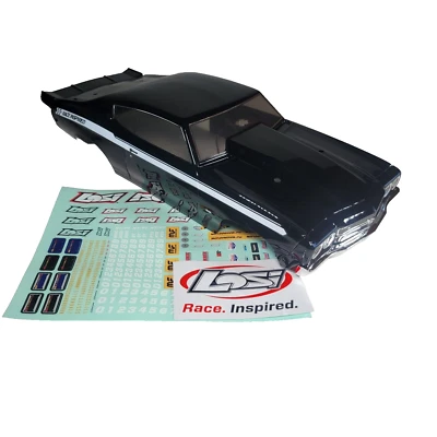 Losi Mini Drag 1/16 车身工厂涂漆黑白/贴花带 LED 灯 — 第 1/4 张图片