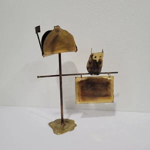 R.L. 1977 Saunders MCM Búho Buzón Escultura Brutalista Latón Vancouver  - Imagen 1 de 6