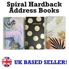 SLIM Spiral A-Z Alphabet Telephone Index Address Book Designer Pattern Hardback