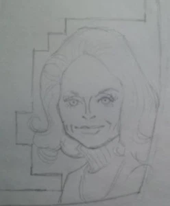 AL KILGORE dibujo a lápiz original LEE MERIWETHER Actriz Barnaby JONES AKd135 - Imagen 1 de 1