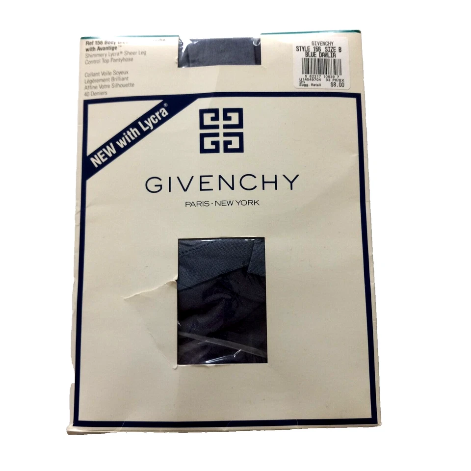 Pantimedias vintage Givenchy Body Gleamers para mujer talla B azul sandalia pierna transparente Foto 1 de 3