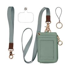2-in-1 ID Badge Holder & Lanyard Wallet - Multi-Use Womens Small Wallet with ...