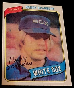 RANDY SCARBERY 1980 Topps ERROR Card #291 Multi COLOR Ink STREAKS Funky RARE - Picture 1 of 5
