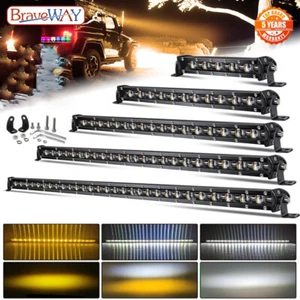 Dual Color Strobe Led Work fog Light Bar 8/14/20/26/32/38/50" Spot Offraod Truck - Picture 1 of 15