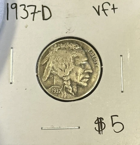1937-D Buffalo Nickel Choice VF Cover
