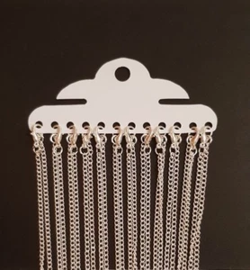 12 X Silver Colour Plain Chain Necklaces Jewellery Making Link Chains - Picture 1 of 1