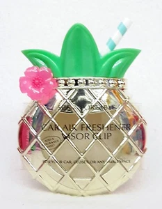 1 Bath Body Works duftender tragbarer Halter GOLD ANANAS GETRÄNK Auto Visier Clip Einheit - Bild 1 von 1