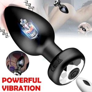 Vibrating Anal Butt Plug Dildo Vibrator Prostate Massager Sex Toys for Men Women - Picture 1 of 13
