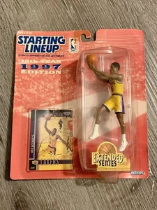 Starting Lineup 1997 Eddie Jones Extended Series NBA Los Angeles Lakers Sealed - Afbeelding 1 van 9