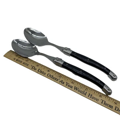 "Cuchara de mesa Laguiole Francia colores voladores 8,5"" asas negras" Foto 1 de 4