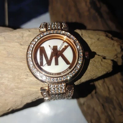 Wristwatch Michael Kors Logo Stainless Steel Rose Gold Watch Crystal Accents - Image 1 of 4