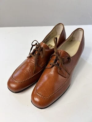 Zapatos para mujer de colección FTP 7N NUEVOS sin existencias mocasín de cuero con cordones tacón cómodo marrón Foto 1 de 4