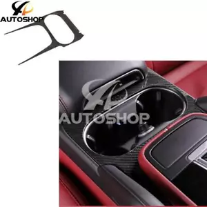Real Carbon Fiber Central Console Water Cup Cover Trim For Porsche Cayenne 18-22 - Foto 1 di 4