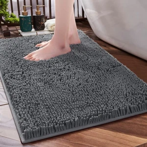 Non Slip Bathroom Rug Soft Shaggy Bath Mat Durable Cozy Thick Floor Carpet - Picture 1 of 9