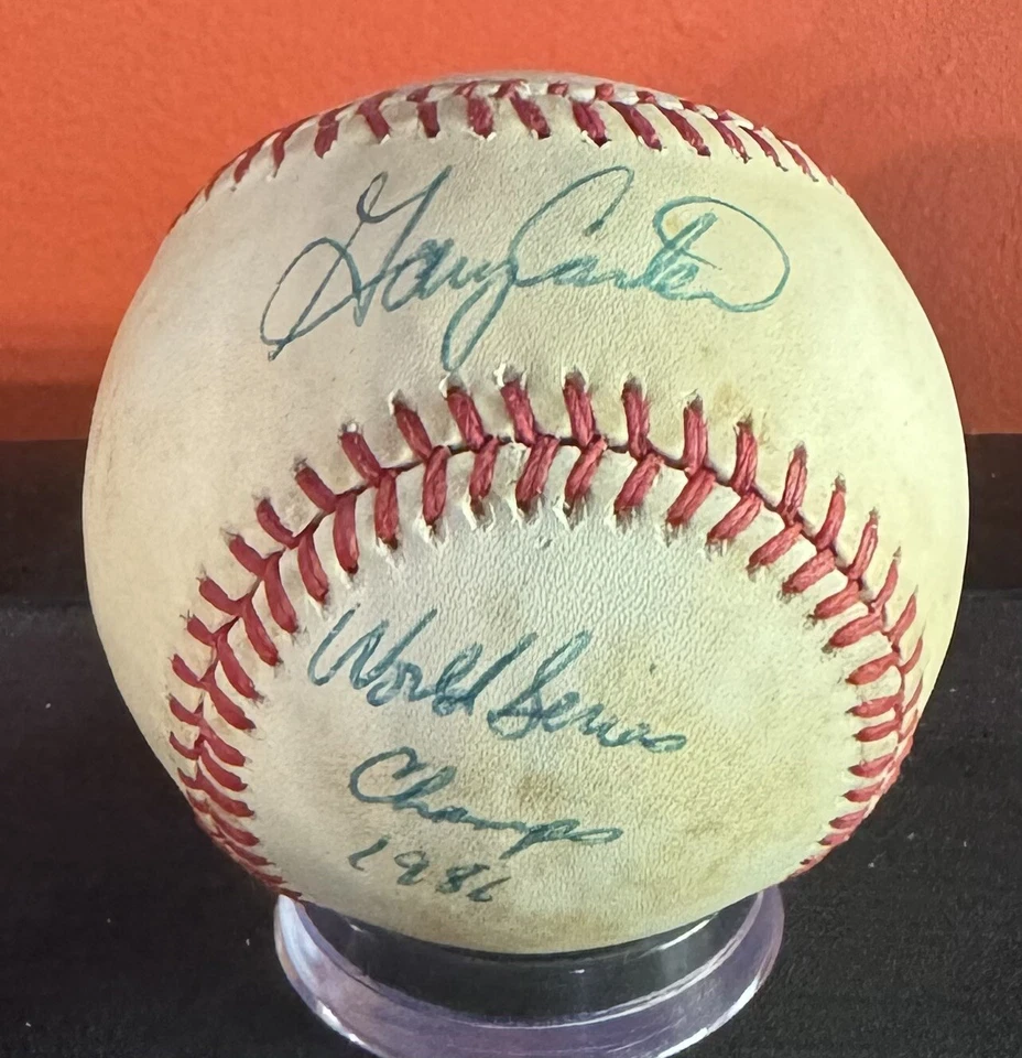 Gary Carter New York Mets Signed Inscribed Auto Baseball 1986 WS Champs - Image 1 of 1